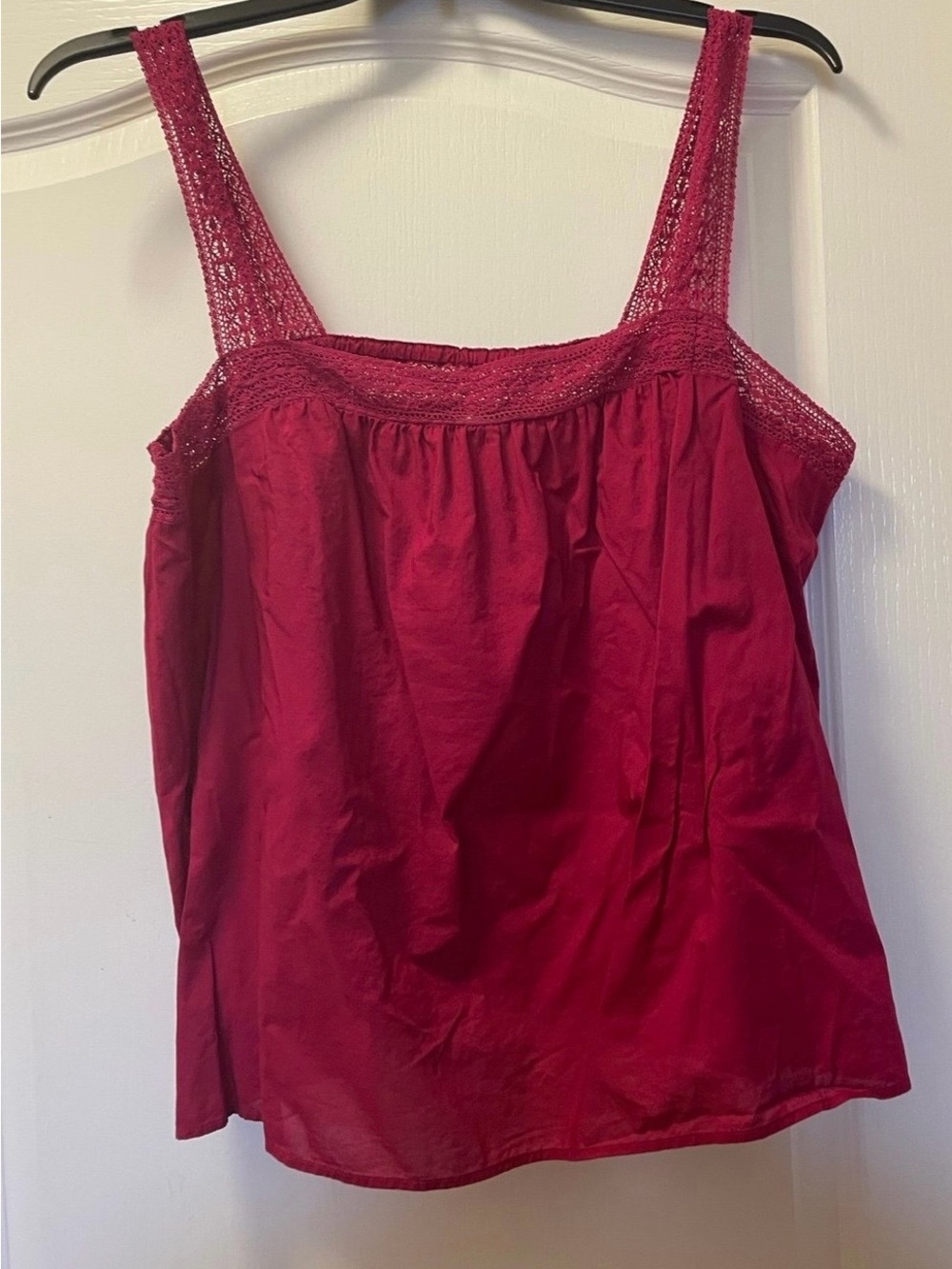 LOFT Raspberry-Red Lace Strap Camisole